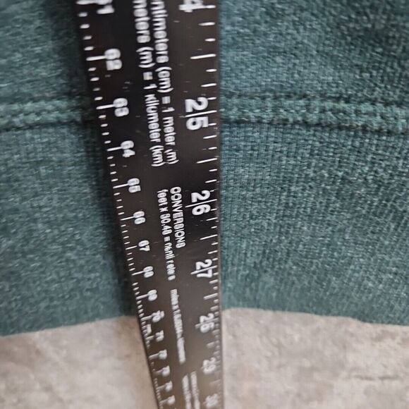 GH Bass & Co Mens Med Green pullover 1/4 button sweatshirt style - Picture 3 of 9